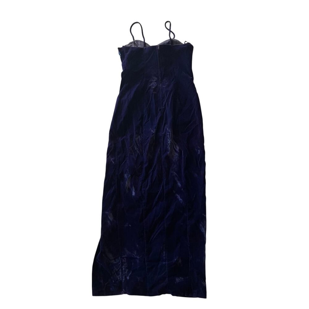 Vintage Deep Purple Velvet Long Dress Size 11/12 Whimsigoth Farygoth Prom Hoco - Picture 2 of 8